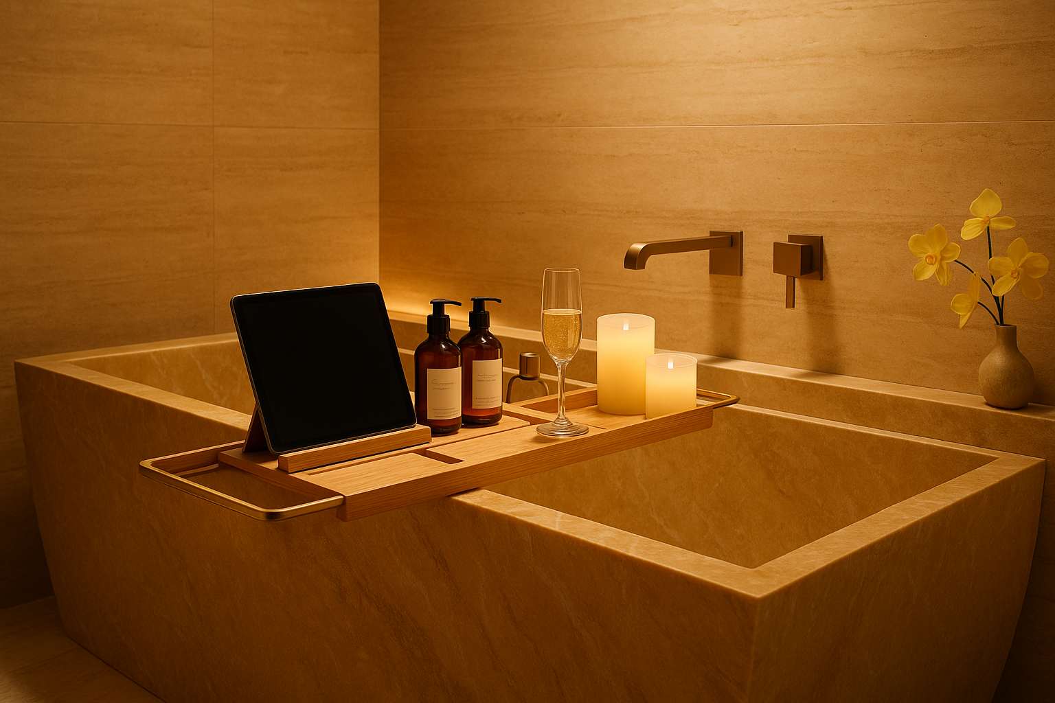 let the desk be in the position cutting the bath